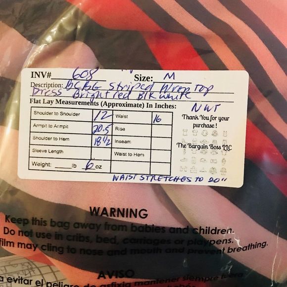 BCBGeneration Womens Size Medium Striped SemiSheer - Picture 7 of 7